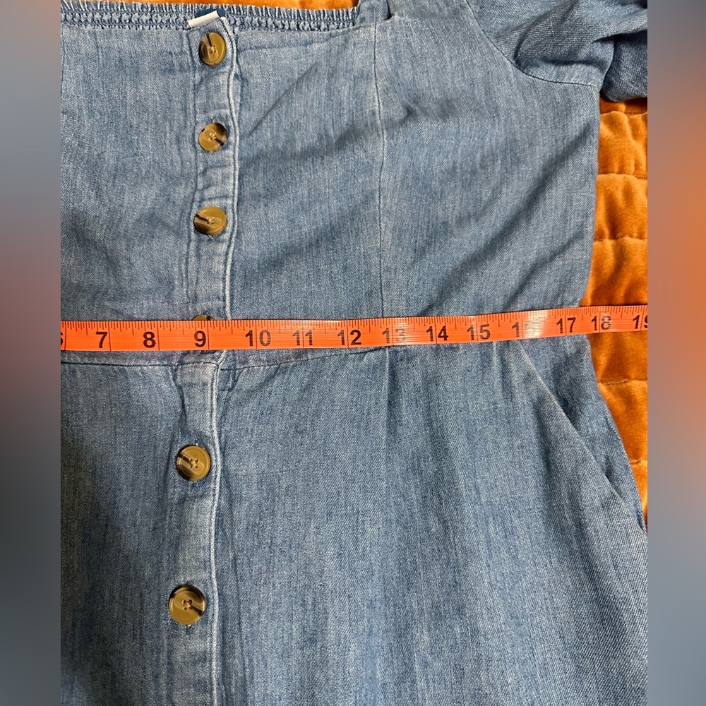 Old Navy Puff Sleeve Jean Mini Dress Womens L - Picture 7 of 8